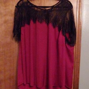 Red and lace top